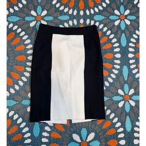 White House Black Market Colorblock Pencil Skirt Black White Size 2 NWT $88